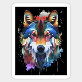 Watercolor Wolf Magnet